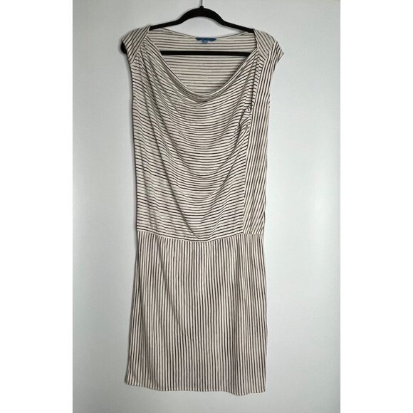 Derek Lam‎ For Design Nation Rio Cap Sleeve Striped Dress Linen Black Cream XS - Picture 1 of 9